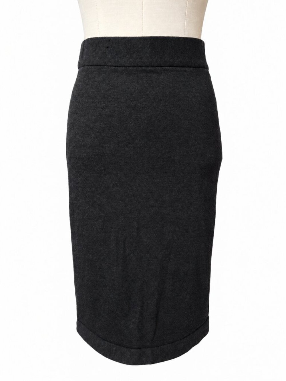 Diane von Furstenberg Black 100% Wool Ruched Back Pencil Skirt Size 8